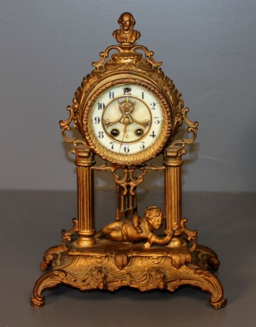 20th Century Brass Mantel Clock