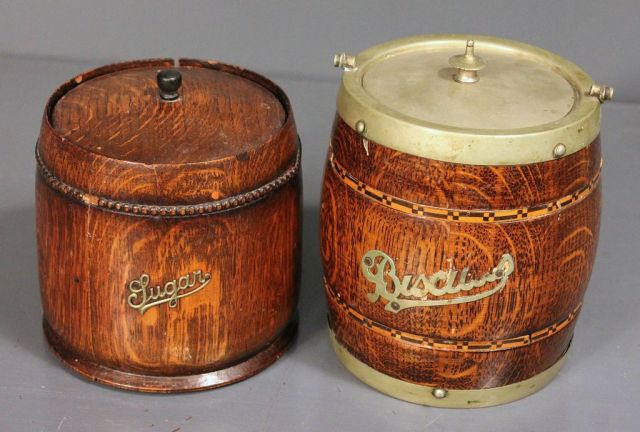 English Biscuit Barrel and Sugar Barrel