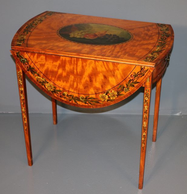 Early 20th Century Hand Painted Drop Leaf Table