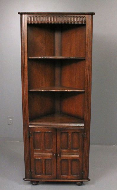 Contemporary Oak Corner Cabinet