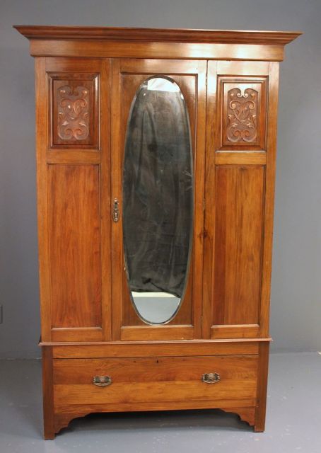 Art Nouveau English Wardrobe