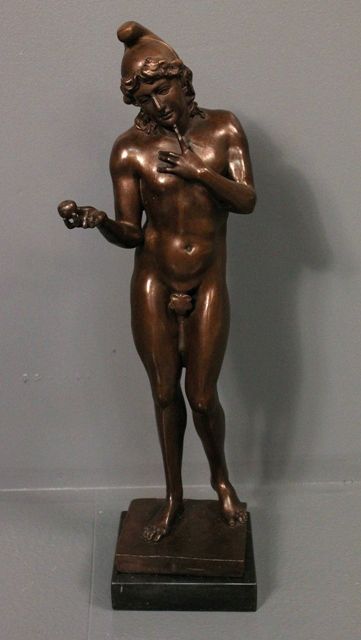 Cast Bronze Depicting Adam Holding An Apple