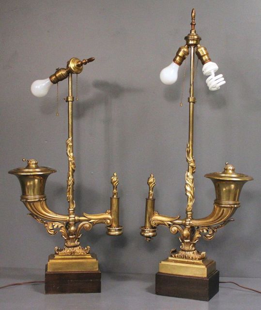 Pair of 19th Century Argand Lamps