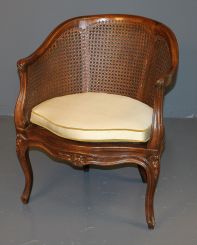 Vintage French Provincial Barrel Back Chair