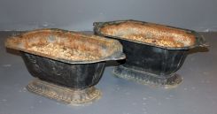 Pair of Vintage Cast Iron Planters