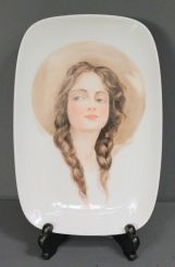 Hand-Painted Plate of Cowgirl by Reed McCowan