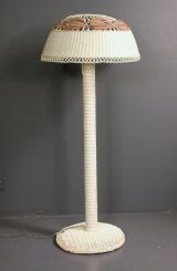 Antique White Wicker Floor Lamps