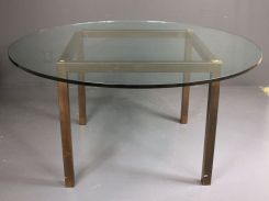 Brass and Glass Contemporary Breakfast Table