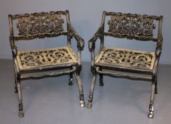 Pair of Vintage Iron Arm Chairs