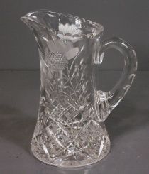 20th Century Polish Cut Glass Pitcher