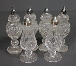 Three Pair of Cut Glass Salt and Pepper Shakers