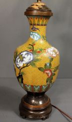 c1880 Chinese Cloisonne Vase Made Into Lamp