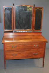 English Edwardian Swing Out Mirror Dresser