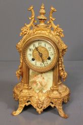 19th Century Painted Metal Mantel Clock