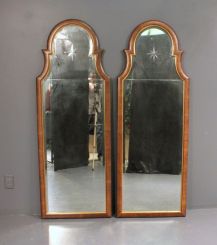 Pair of Contemporary Beveled Glass Mirrors