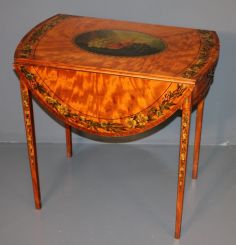 Early 20th Century Hand Painted Drop Leaf Table