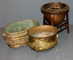 Three Vintage Brass Planters