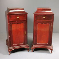 Pair of 20th Century English Mahogany Pedestal Cabinets