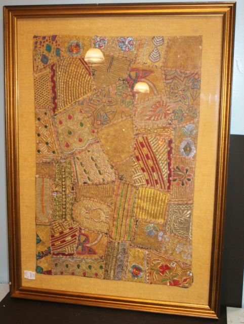 Elaborate Framed Patchwork Art