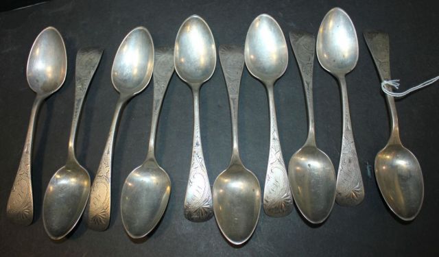 Set of Ten Coin Silver Spoons