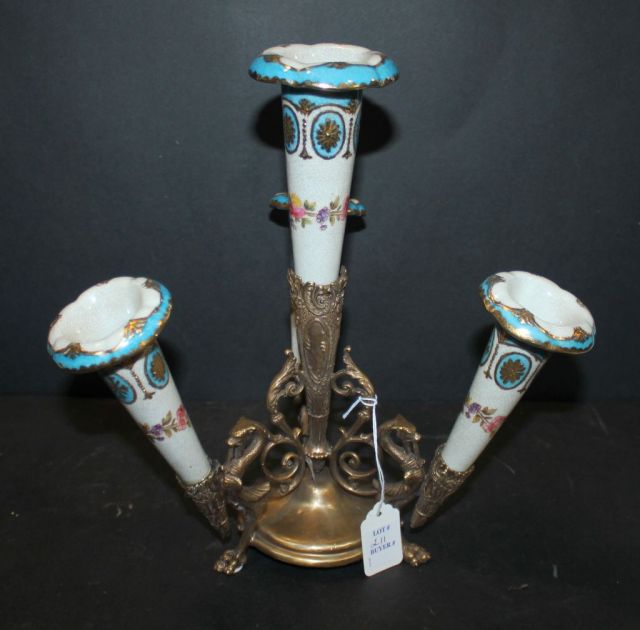 Porcelain and Bronze Epergne