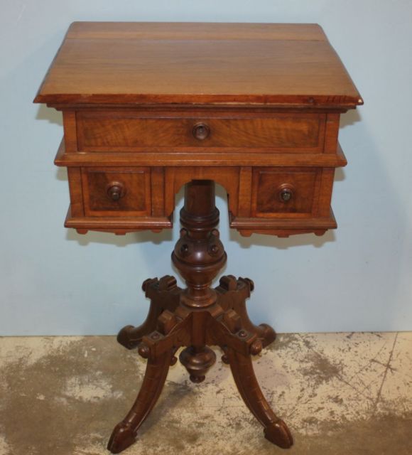 Walnut Victorian Sewing Stand