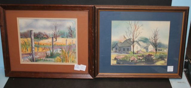 Two Watercolors by Deborah Lum, Mississippi Artist