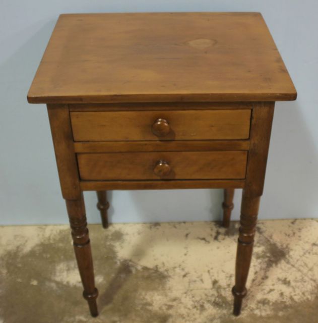 Solid Cherry Two Drawer Mid 1800s Work Table