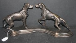 Cast Iron Double Dog Statue