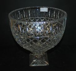 Large Crystal Pedestal Punch Bowl