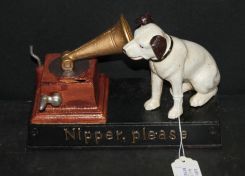 Cast Iron Musical Nipper Statue