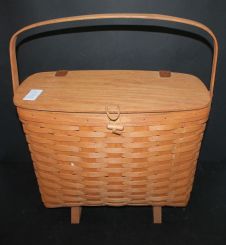 Longaberger Picnic Basket on Stand