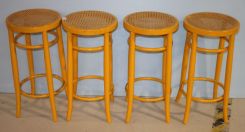 Set of Four Yellow Stools