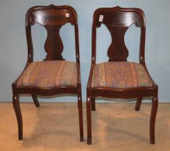 Pair Mahogany Empire Chairs