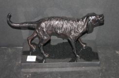Dog Statue on Marble Base