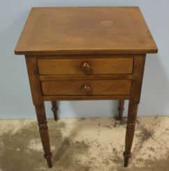 Solid Cherry Two Drawer Mid 1800s Work Table