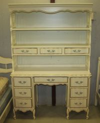 French Provincial Desk with Bookcase Top