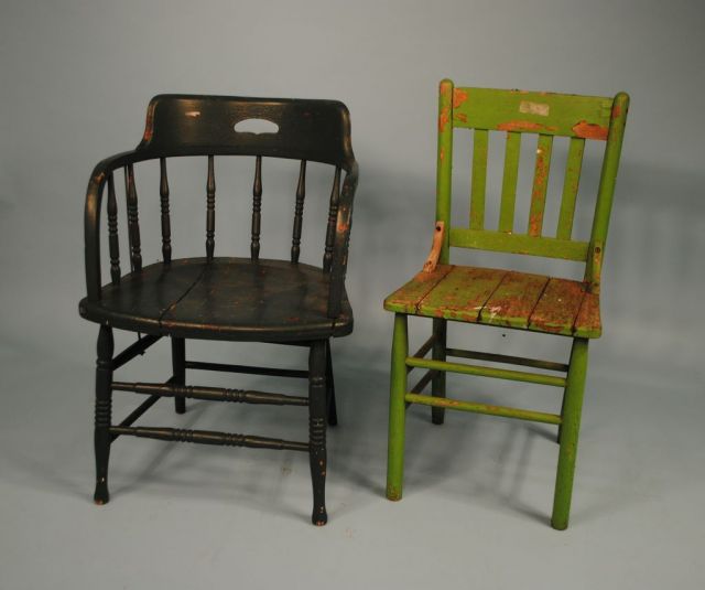 Two 1910 Painted Chairs