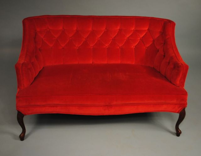 20th Century Queen Anne Leg, Upholstered Sofa