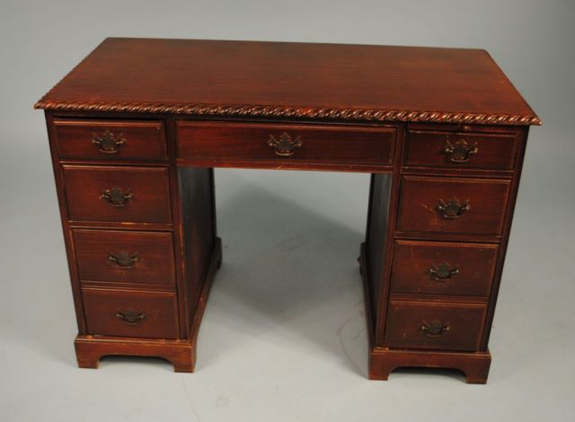 Block Front Eight Drawer Desk