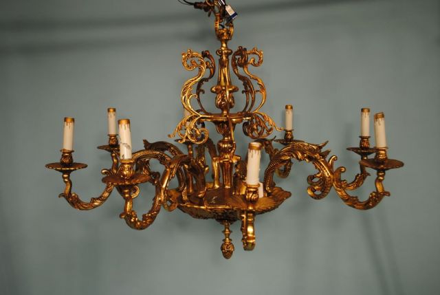 Eight Arm Brass Chandelier