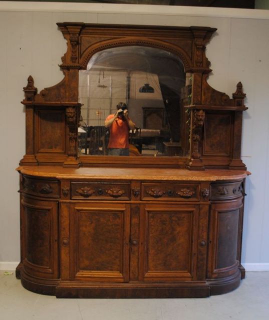 Monumental Size Victorian Walnut Sideboard