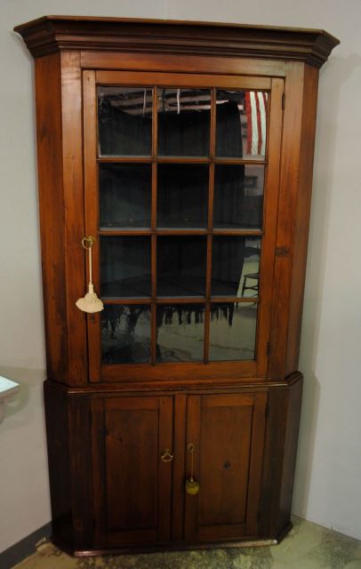 Circa 1810 American Cherry Corner Cabinet