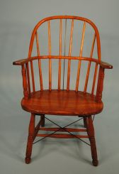 1800s Oak Sack Back Windsor Chair