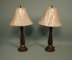 Contemporary Pair of Metal Table Lamps