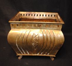 Contemporary Square Brass Planter on Rococo Style Feet