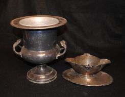 Silverplate Wine Cooler and Gravy Boat