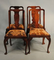 Four Queen Anne Style Side Chairs