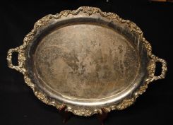 Large Ornate Silverplate Serving Tray