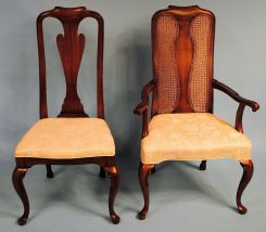 Set of Eight Contemporary Queen Anne Dining Chairs